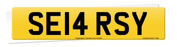 Registration number SE14 RSY